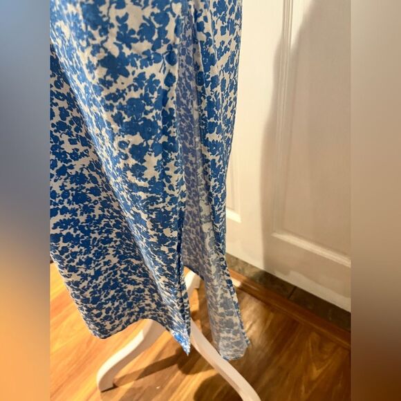 Zara Blue and White Floral Cutout Dress - Picture 11 of 12